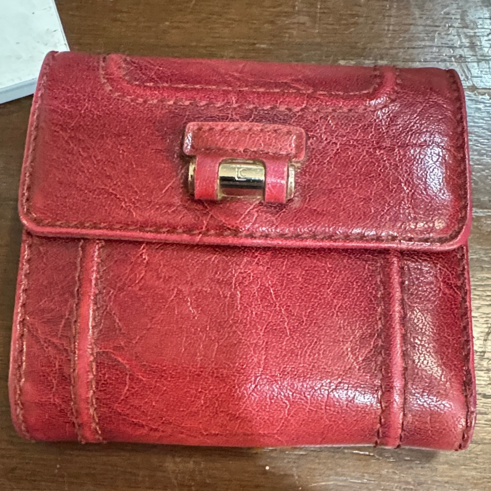 Vintage Liz Claiborne Red Vegan-Leather Wallet